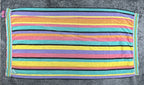 Vintage 90s Cecil Saydah Sunbrights Striped Beach Towel Karen Allen Cancun 96