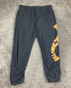 Billabong Shorebird Men Fleece Joggers Black Wavy Graphic Sweatpants Large