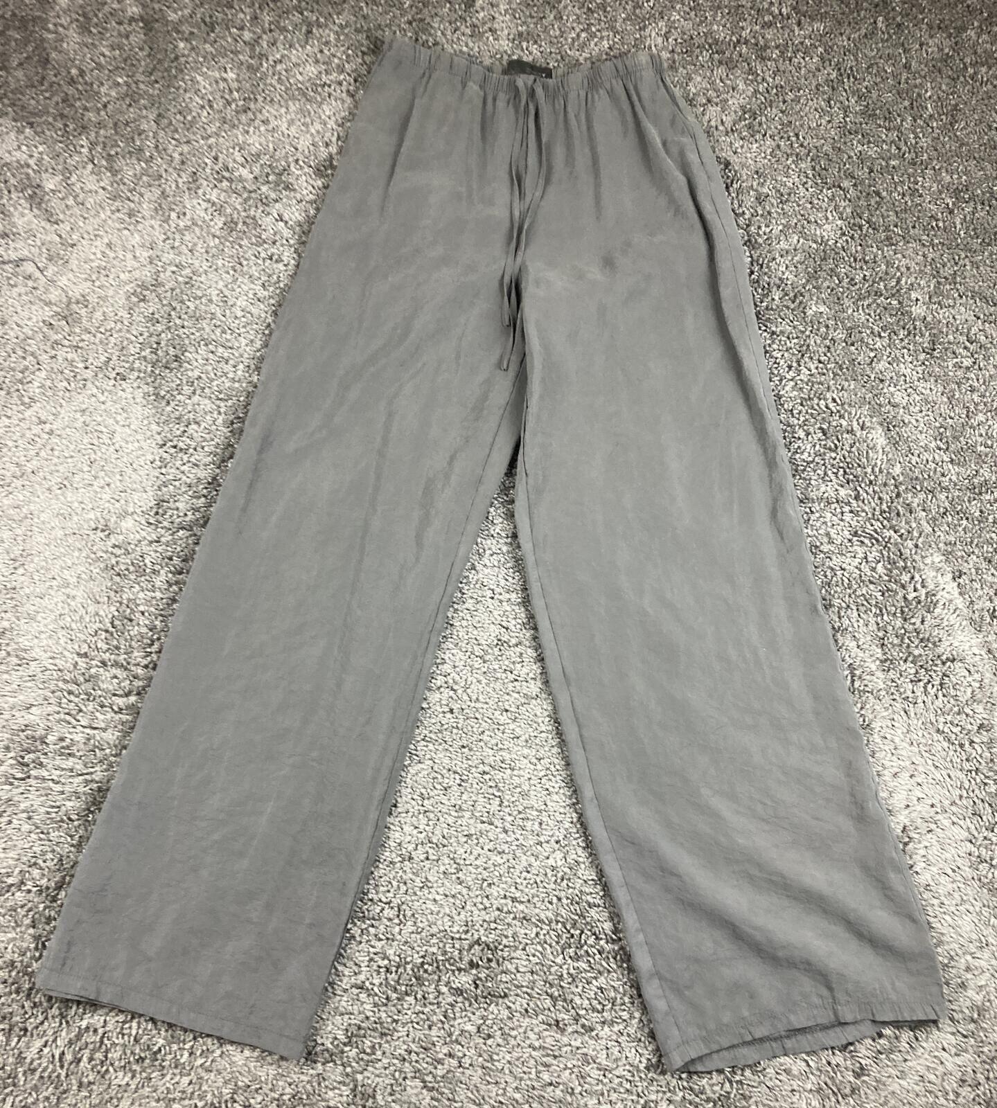 Zara Wide Leg Pants Women's Gray Pull On Drawstring Modal Blend Size XS
