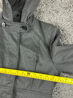 French Connection Womens Hooded Trench Coat Black Size 6 Anorak Rain Jacket