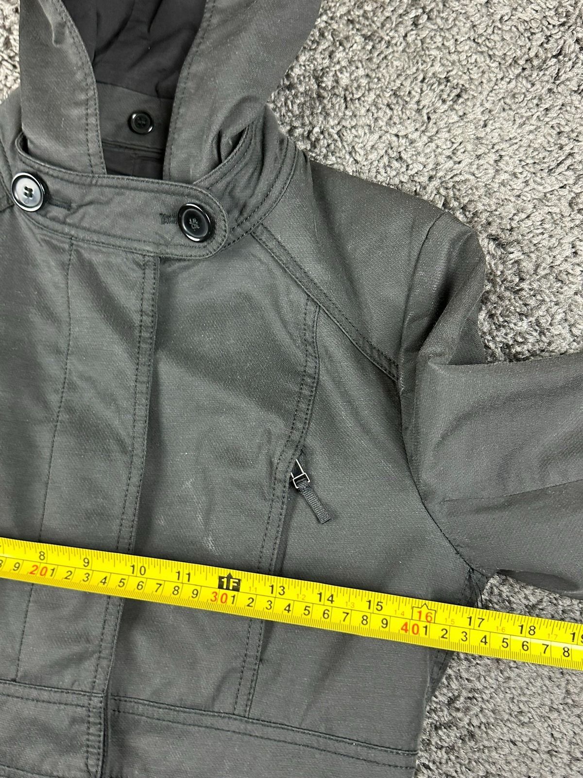 French Connection Womens Hooded Trench Coat Black Size 6 Anorak Rain Jacket