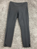 Athleta Metro Straight Capri Pants Womens Black High Rise Zipper Pockets Sz S