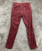 J Brand Maria High Rise Skinny Corduroy Jeans Oxblood Red Velvet Maroon Sz 30
