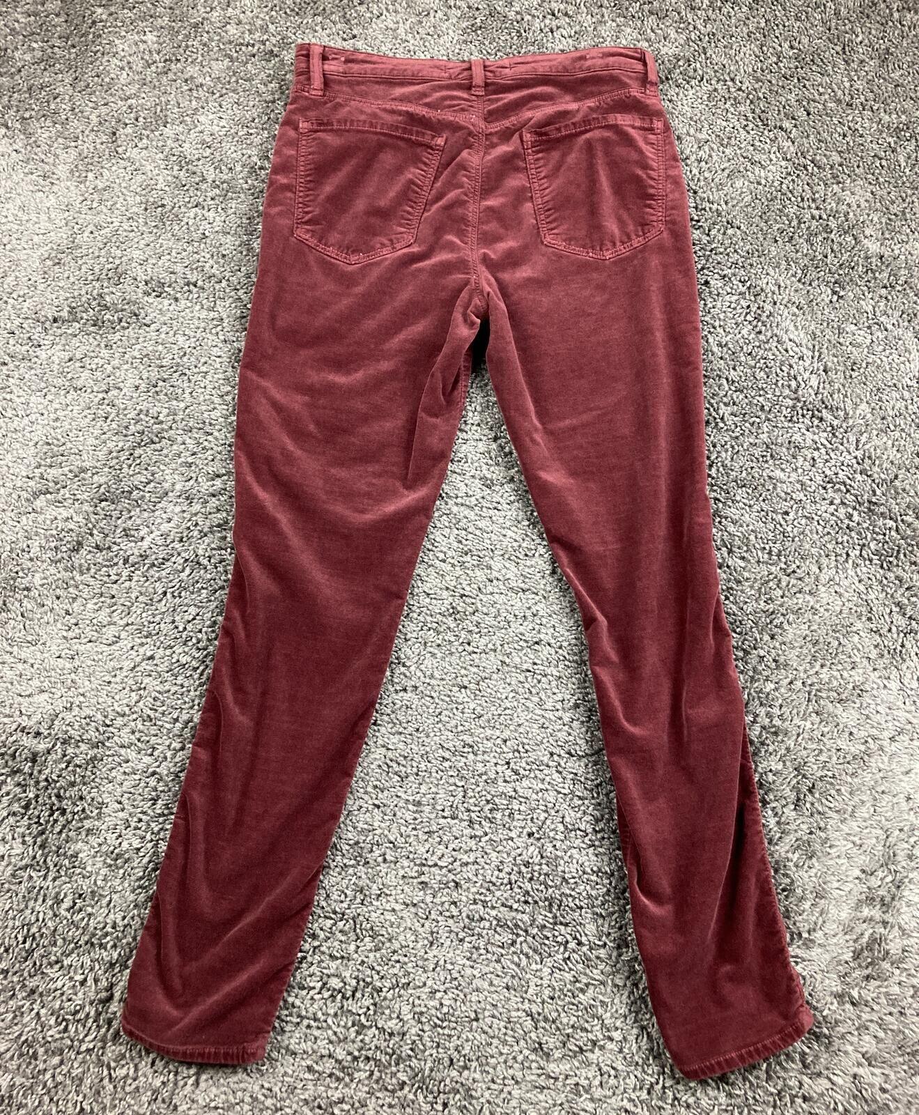 J Brand Maria High Rise Skinny Corduroy Jeans Oxblood Red Velvet Maroon Sz 30