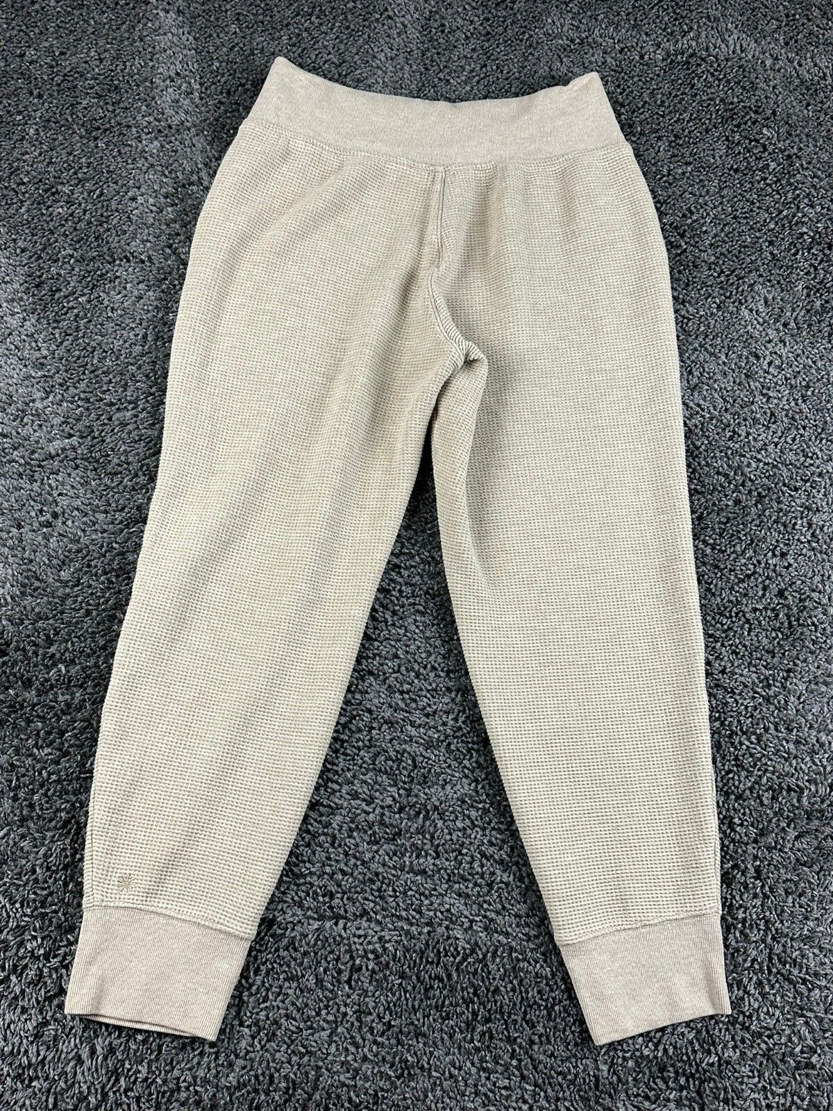 Athleta Coaster Luxe Waffle Jogger Pants Womens Beige High Rise Tencel Sz M