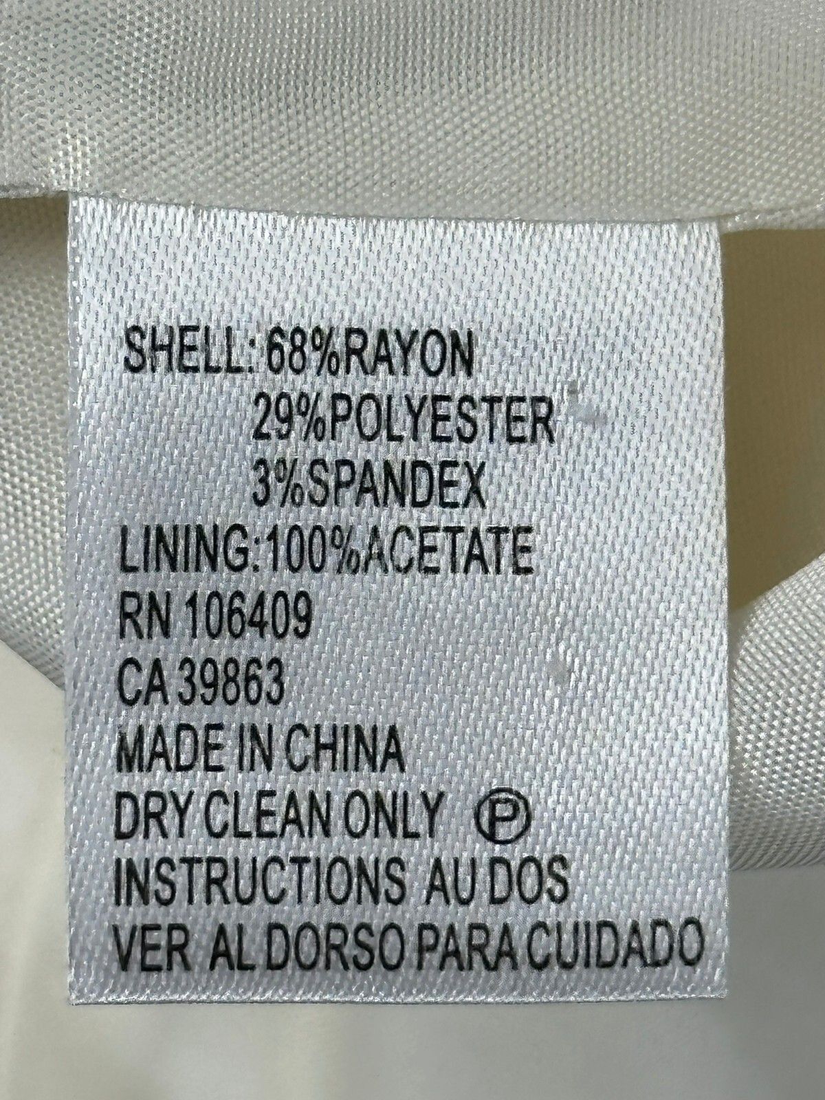 Tahari Arthur S Levine Womens Ivory Pant Suit Set Blazer 12P Pants 10P White