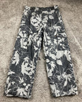 Billabong Pilot Ski Snowboard Pants Mens XL Grey Leaf Camo Waterproof Cargo Vtg