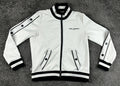 Karl Lagerfeld Paris Womens Small Track Jacket White Black Snap Sleeve Full Zip