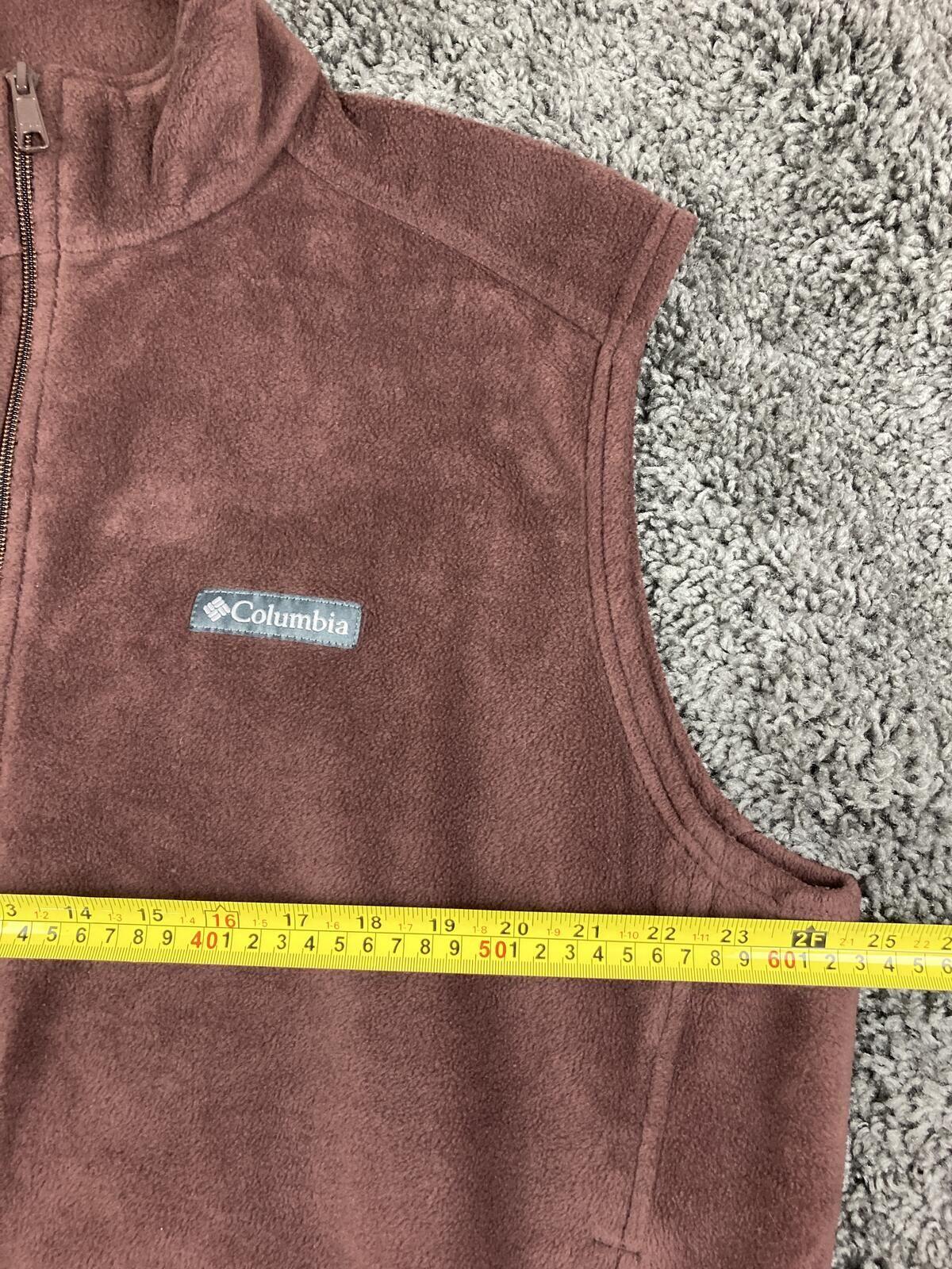 Columbia Steens Mountain Fleece Vest Mens Brown Full Zip Sz XL
