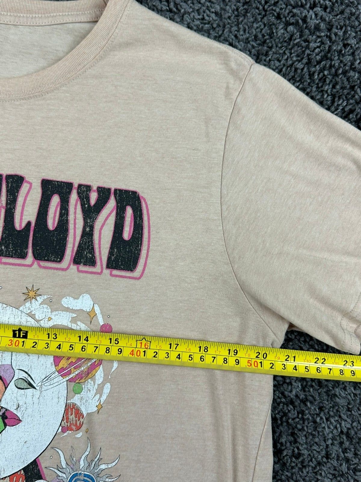Pink Floyd T-Shirt Men Tan Celestial Moon Planet Graphic Band Tee Sz Large
