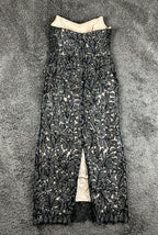 Galina Signature Womens 12 Black Sequin Strapless Column Gown Dress Black Shawl