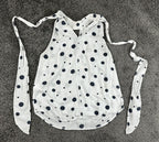 AG Adriano Goldschmied Tank Top Womens XS White Black Polka Dot Halter Neck Tie