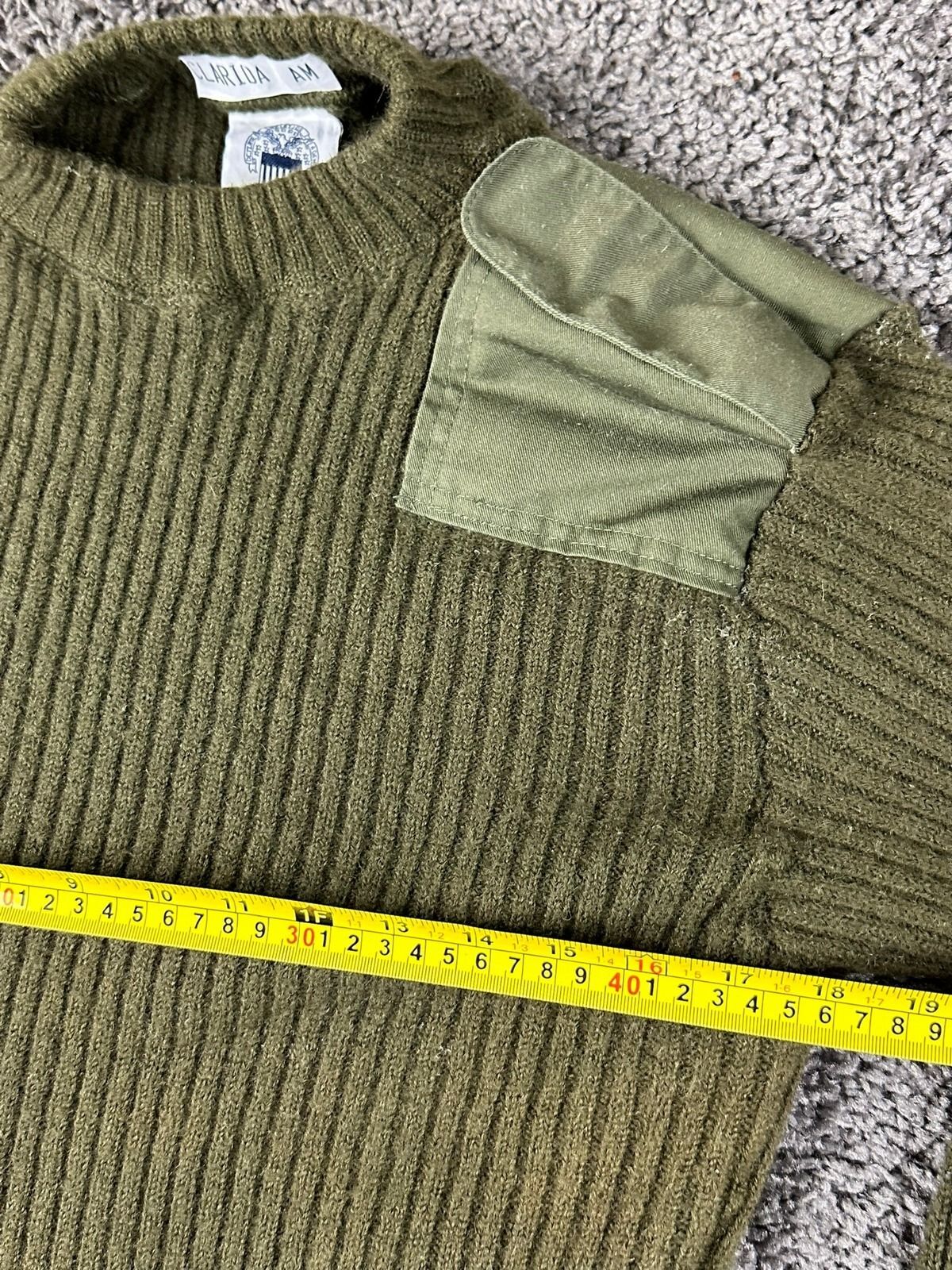 USMC Military 100% Wool Commando Service Sweater Olive Green Size 42