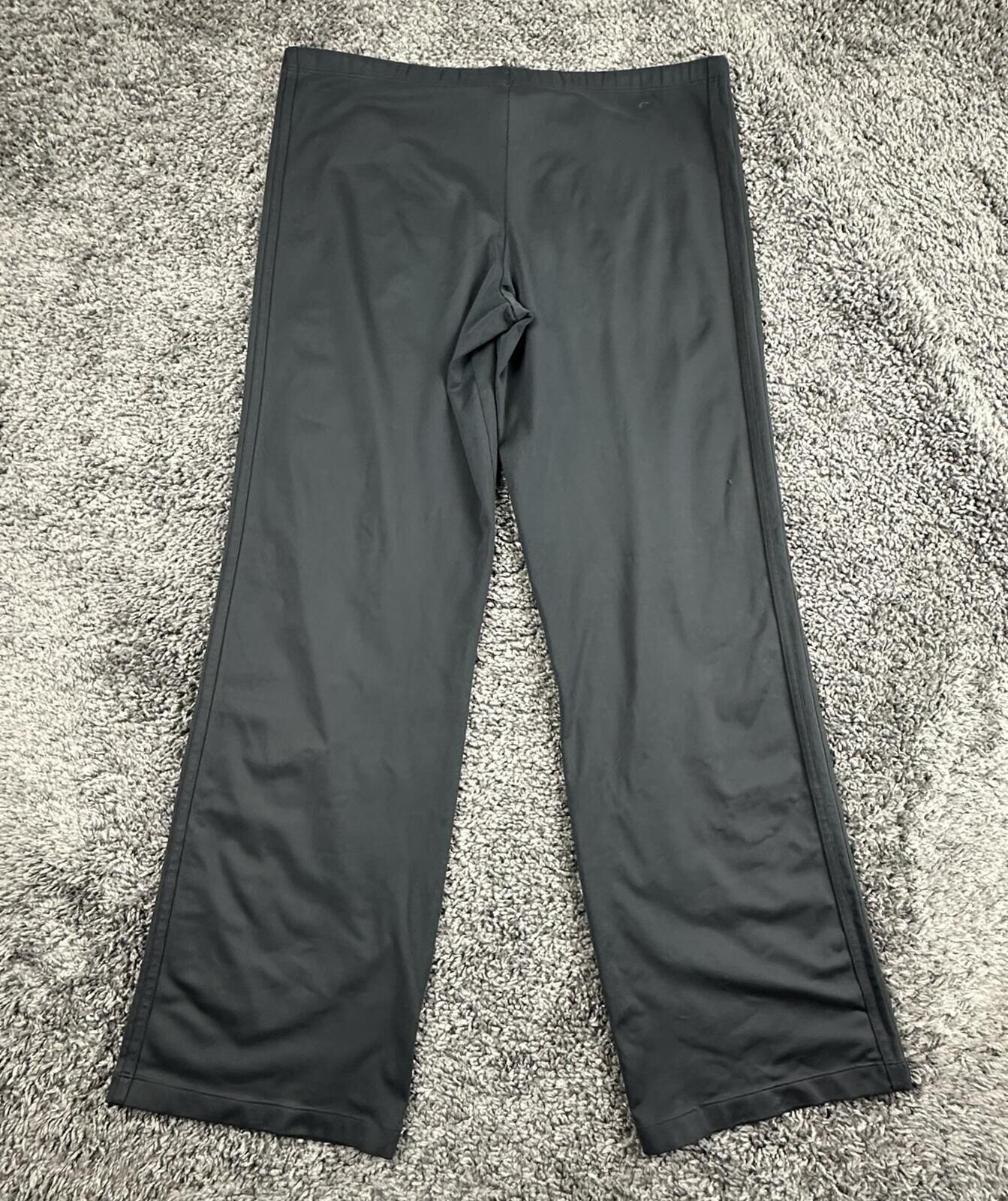 Adidas Vintage Womens Track Pants Black Yoga Flare Seam AF5001 3 Stripe  Medium