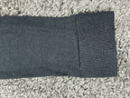 CHANEL Uniform 19P Black Wool Blend Knit Sweater CC Logo Shoulder Buttons Small