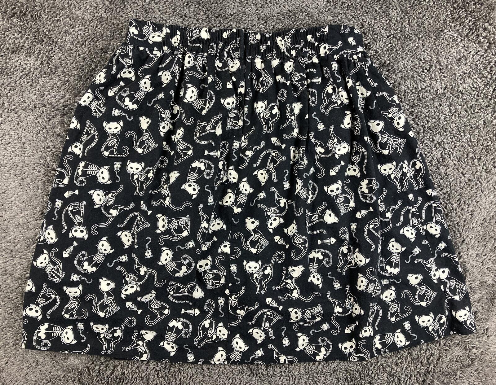 Folter Skeleton Cat Skirt Glow In The Dark Halloween Gothic Rockabilly Sz 4X