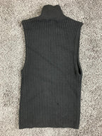 Alice + Olivia Darcey Black Textured Sleeveless Turtleneck Sweater Tank Top S/P