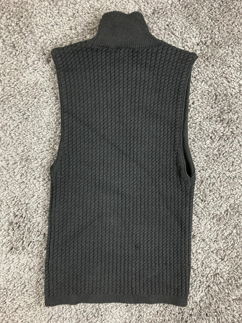 Alice + Olivia Darcey Black Textured Sleeveless Turtleneck Sweater Tank Top S/P