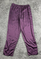Citron Santa Monica Womens Silk Pants Small Purple Elastic Waist Trousers