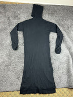 PAIGE Raundi Black Wool Cutout Shoulder Turtleneck Maxi Sweater Dress L
