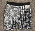 Everlast Womens Biker Shorts Black White Geometric Grid Polyester Spandex Sz L