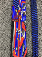 Vintage Mickey Inc Disney Mickey Donald Goofy Silk Tie Art Deco Blue Red 57x4