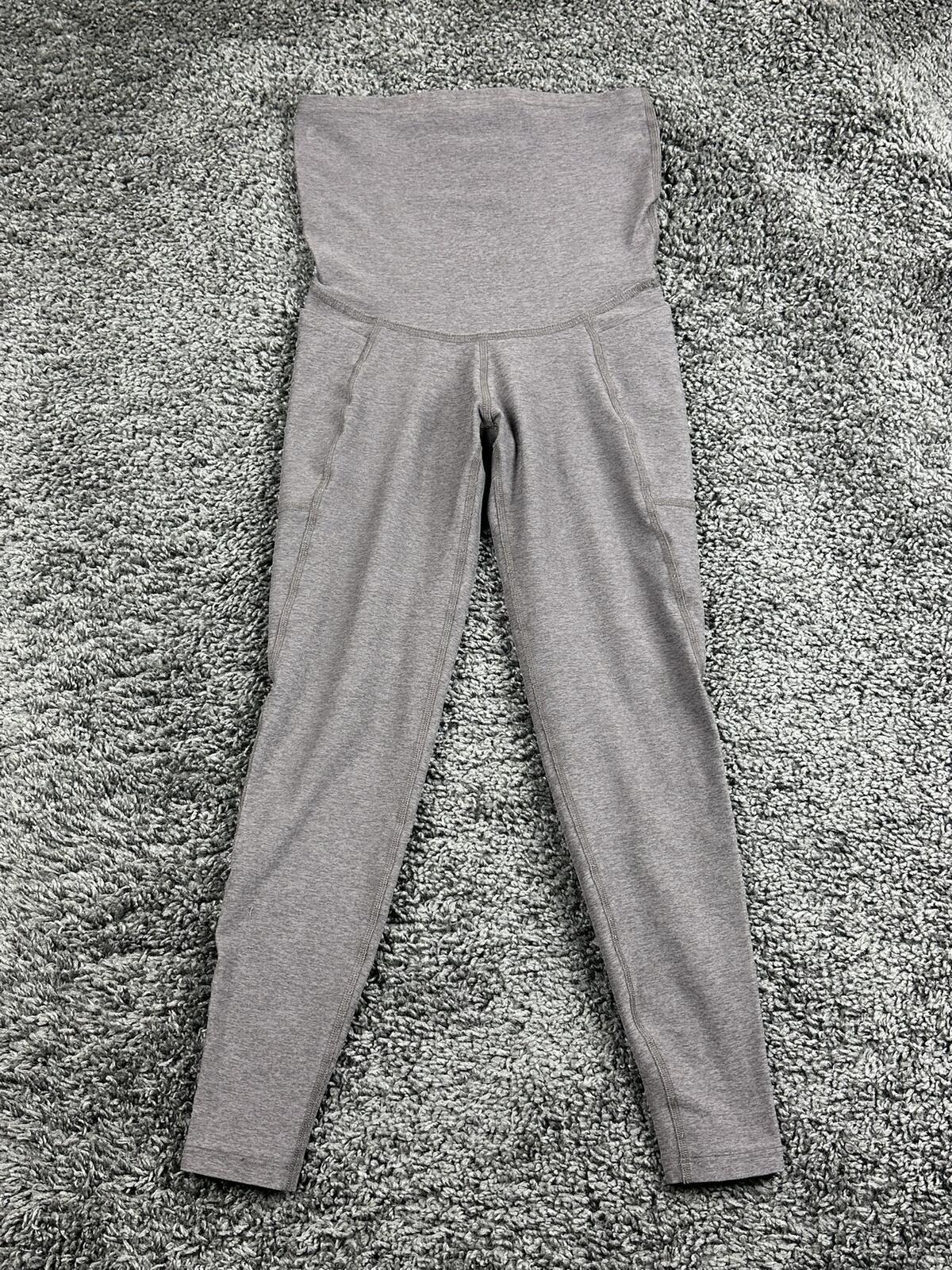 Beyond The Bump By Beyond Yoga Maternity Leggings Gray Spacedye Pockets Sz XS