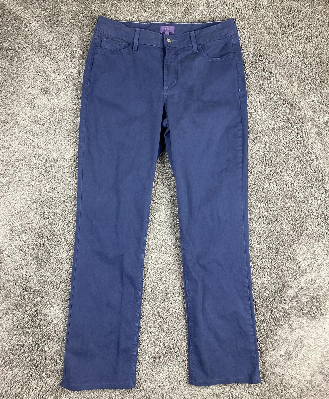 NYDJ Straight Leg Jeans Womens Blue Lift Tuck Stretch Denim Size 8