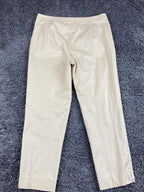 Faconnable Women's Chino Pants Beige Stretch Cotton Straight Leg Size 6