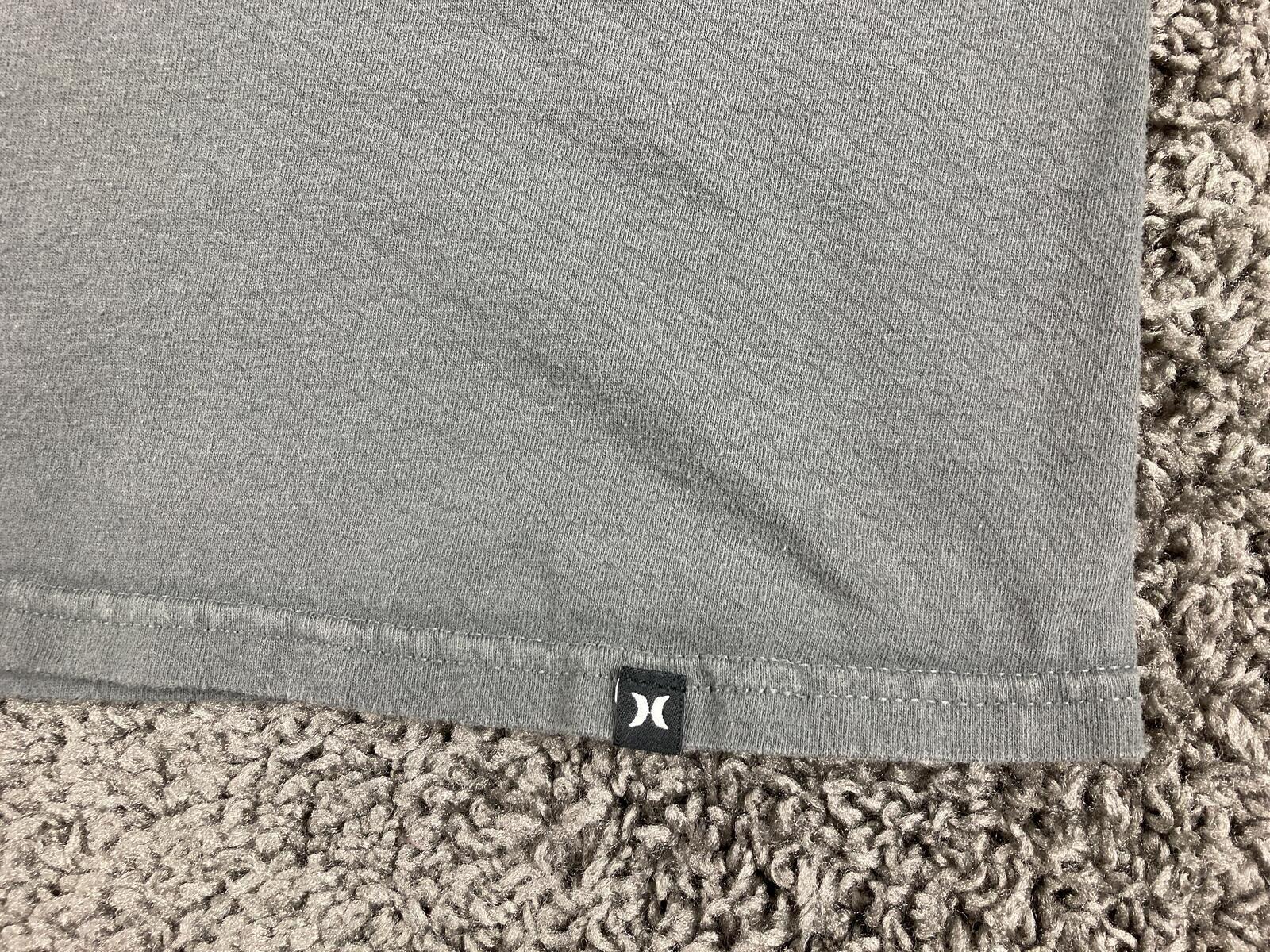 Hurley T Shirt Mens Gray Classic Fit Short Sleeve Script Logo Cotton Surf Sz XXL