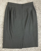 Greta Garbo Signature Skirt Women's Black Wool Blend Made Italy Sz 4