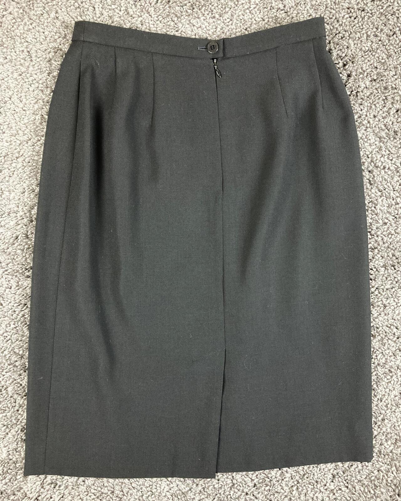Greta Garbo Signature Skirt Women's Black Wool Blend Made Italy Sz 4