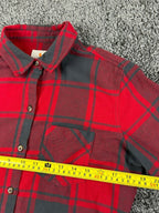 Field & Stream Womens SM Plaid Flannel Shirt Red Black Cotton Blend Button Up