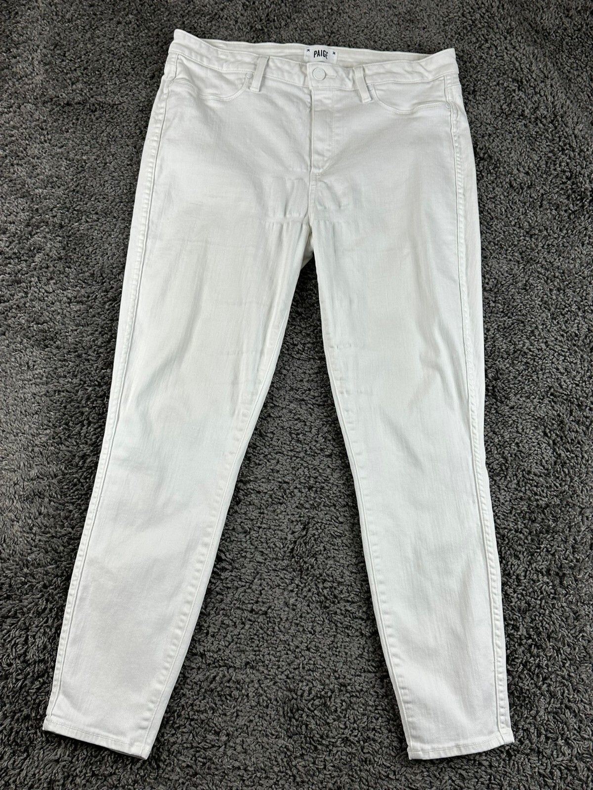 PAIGE Hoxton Ankle Ultra White Skinny Jeans Womens High Rise Stretch Size 32