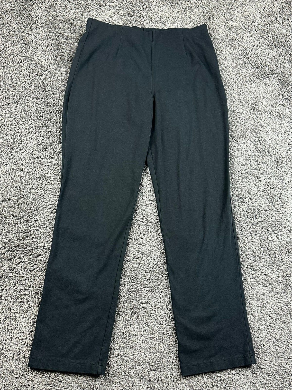 LL Bean Perfect Fit Pants Women's Medium Regular Black Cotton Lycra Straight Leg