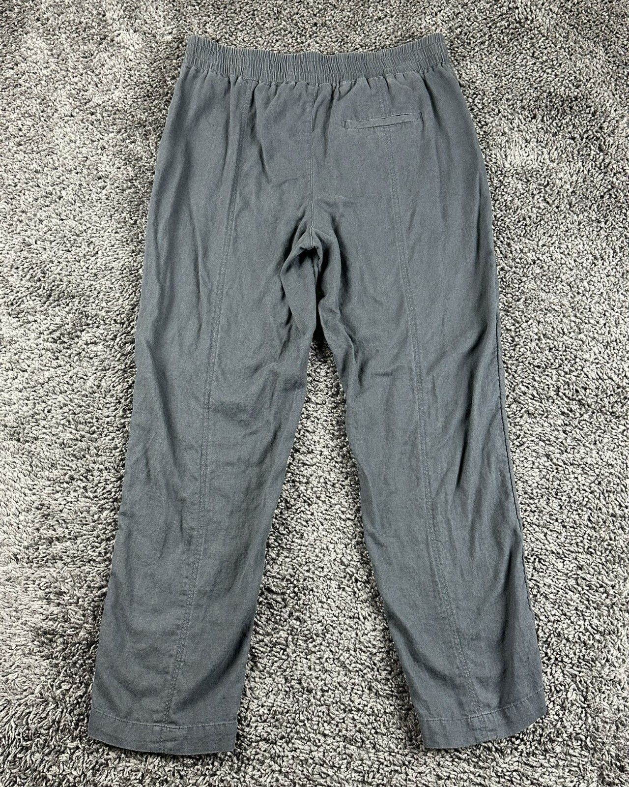 Caslon Womens Gray Linen Blend Elastic Waist Casual Pull On Pants Sz XS