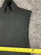 Alice + Olivia Darcey Black Textured Sleeveless Turtleneck Sweater Tank Top S/P