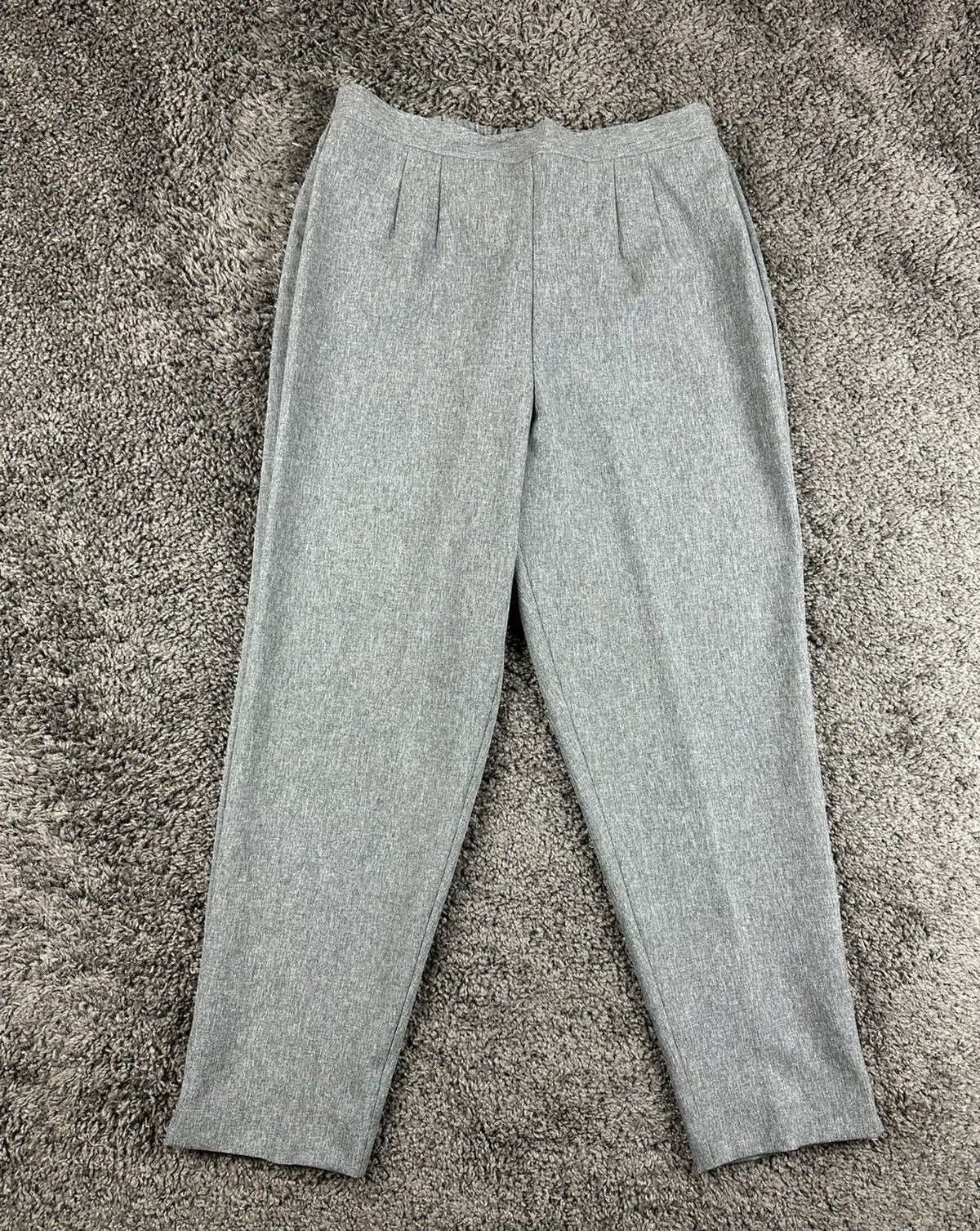 Vintage Dani Max Lois Snyder Pant Suit Womens 12P Gray Long Blazer Tapered Pants