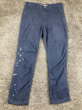 Carhartt Rugged Flex Work Pants Navy Blue Painted Distressed 102821 Sz 34x32