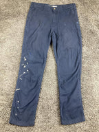 Carhartt Rugged Flex Work Pants Navy Blue Painted Distressed 102821 Sz 34x32