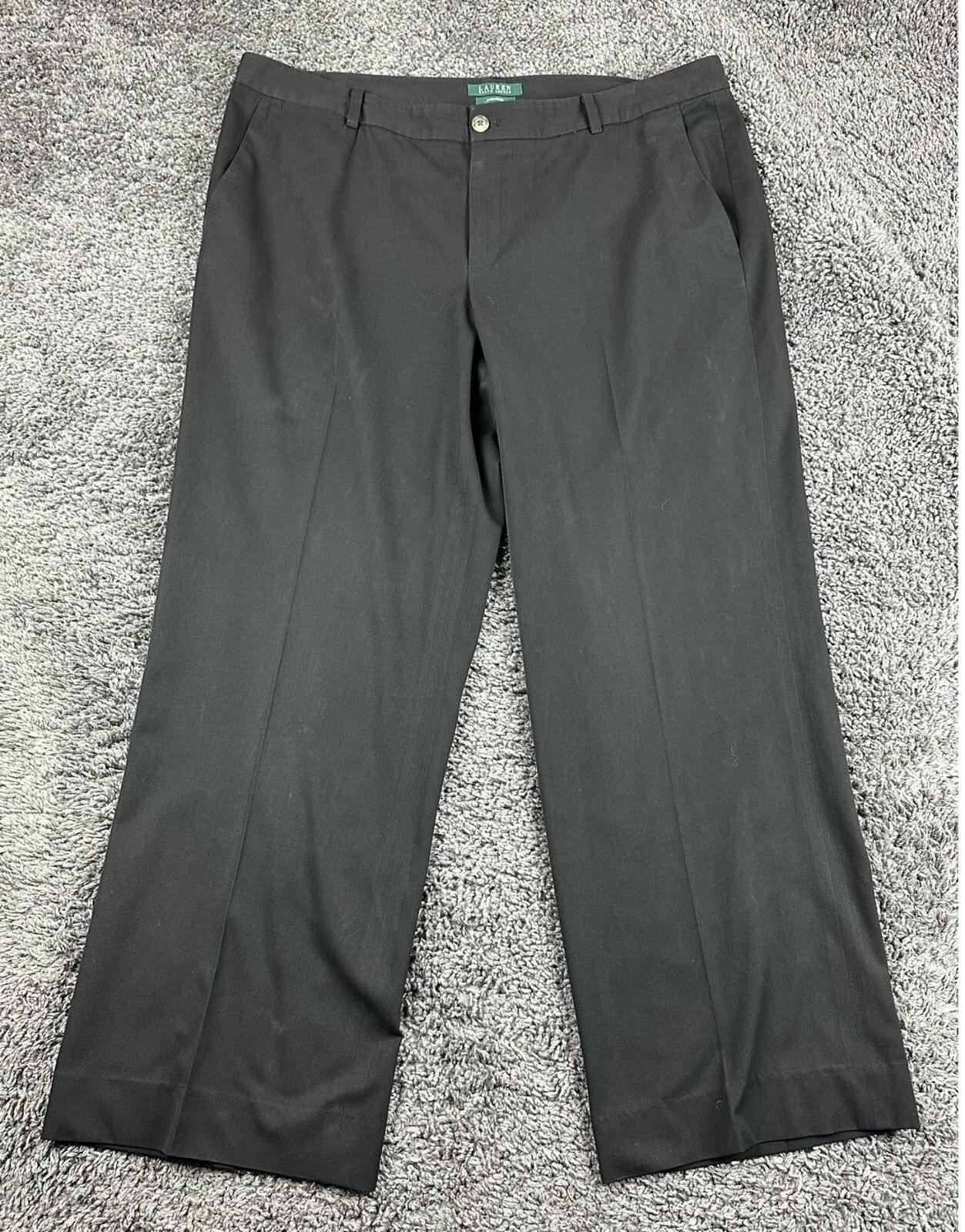 Lauren Ralph Lauren Andover Pants Black Stretch Dress Trousers Plus Size 18W