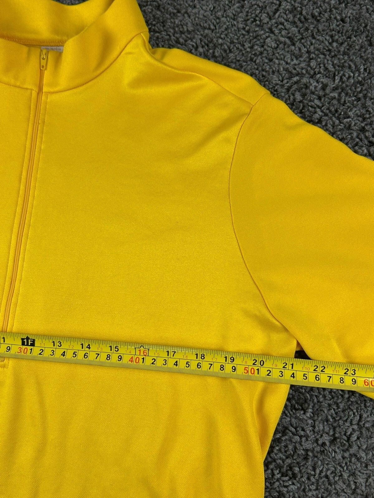 Vintage Performance Mens  Long Sleeve Cycling Jersey Yellow 1/4 Zip Y2K Sz Large