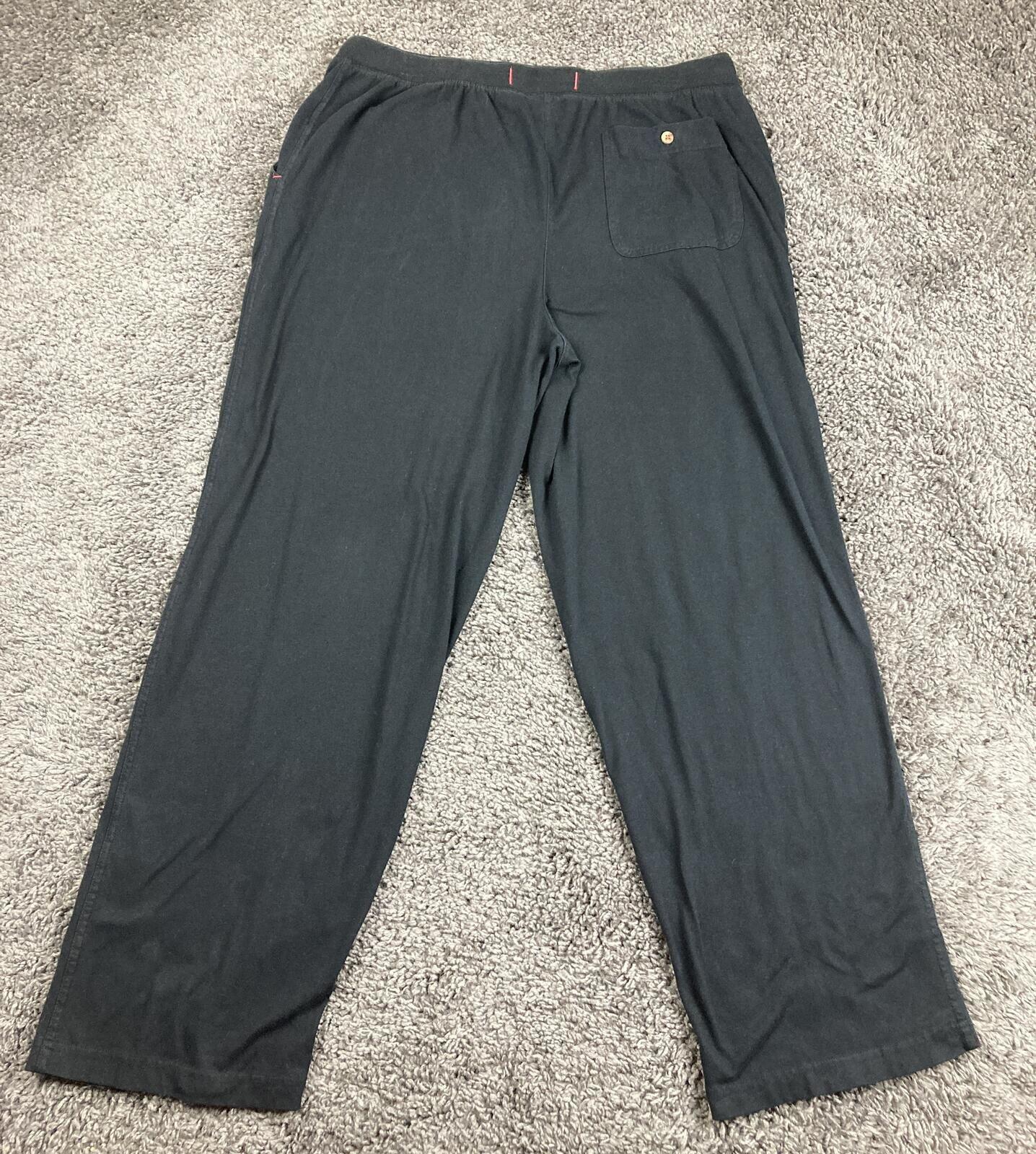 Tommy Bahama Men’s Lounge Pants Black Red Marlin Logo Sleepwear Pajama Sz L