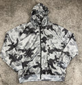 Da Hui Full Zip Hoodie Men's Gray Camo Lightweight Jacket Sz XXL