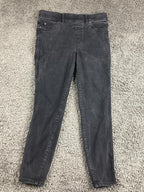 Spanx Jean-ish Ankle Leggings Black Skinny Slimming Pull On Jeggings Sz Medium