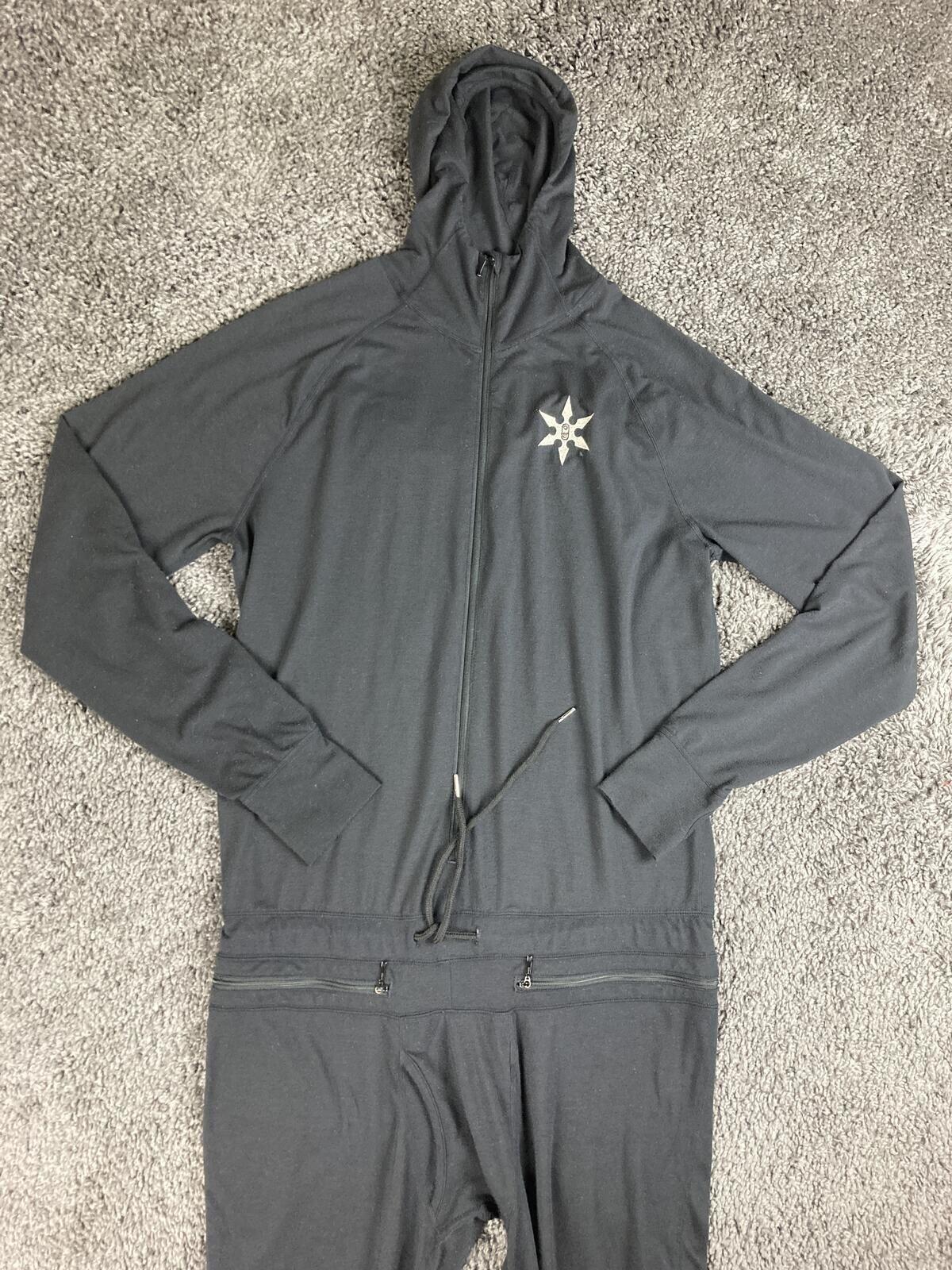Airblaster Classic Ninja Suit Mens Black One Piece Base Layer Hooded Ski Snow L
