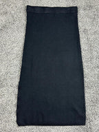 House of Harlow 1960 Skirt WomensBlack Knit Midi Side Slit Rayon Nylon Sz S