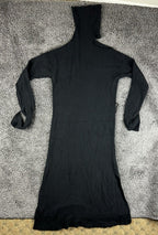 PAIGE Raundi Black Wool Cutout Shoulder Turtleneck Maxi Sweater Dress L