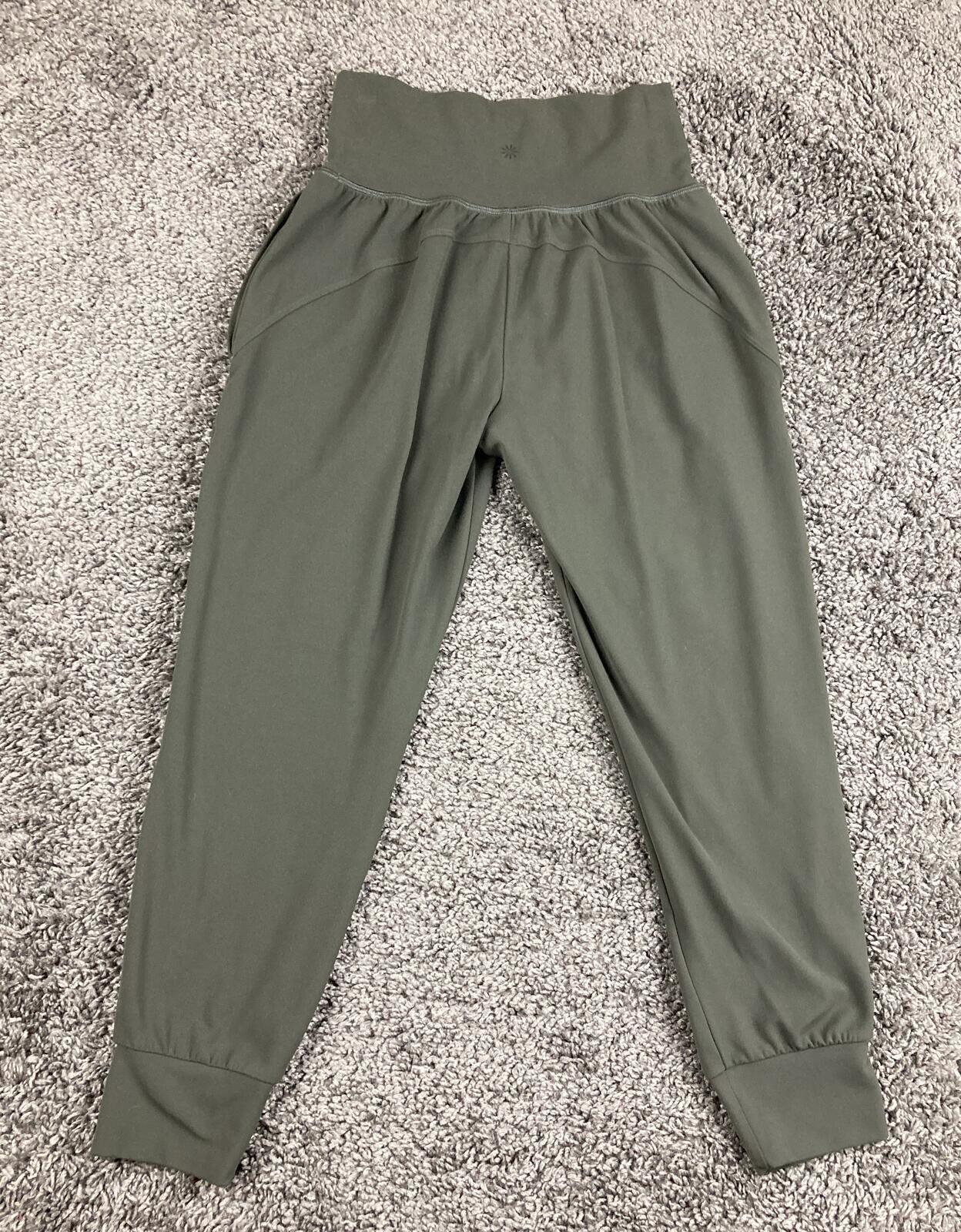 Athleta Salutation Jogger Powervita Pants Green Gym Yoga XSP XS Petite