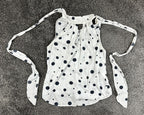 AG Adriano Goldschmied Tank Top Womens XS White Black Polka Dot Halter Neck Tie